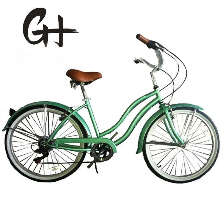 26 &quot;Shimano 7 velocidad Mujeres Lady EE.UU. 26 * 2.125 Chica Blanco Pneumático Beach Cruiser Speed Bike
