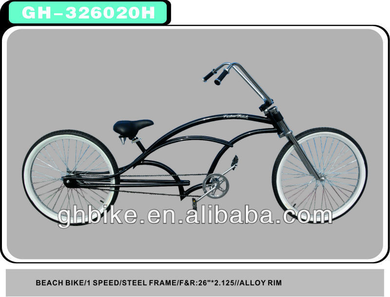 2013 Black Chopper Beach Cruiser Bicicleta Bicicleta con material de marco de acero Negro / Para el pedido
