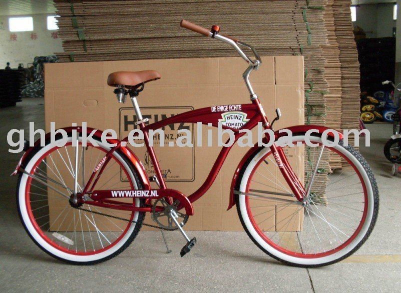 Versátil de 26 pulgadas de acero de marco de los hombres de la playa de crucero de la bicicleta para la promoción Gloss Peso 19KGS