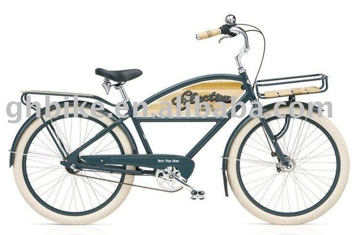 Bicicleta Beach Cruiser de 26 pulgadas para hombres con cesta y portabicicletas con certificación CE Nexus 3 Speed