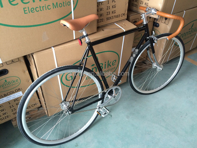 Bicicleta de velocidad fija de 700C con freno de calibre R Vintage Drop Bar Fixie Bike