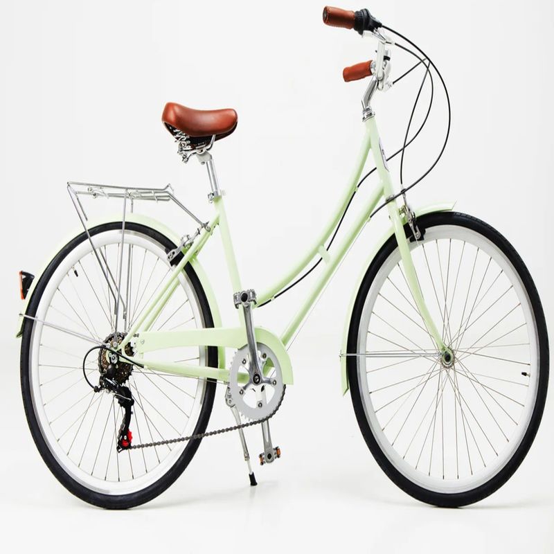 14KG Retro Damas 7 velocidades Vintage Bicicletas 700C Adultas Mujeres de la ciudad de la bicicleta con cesta