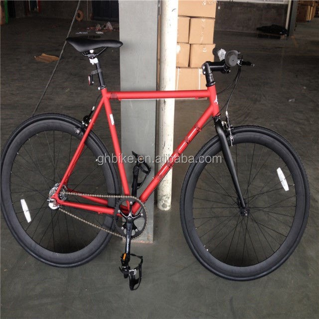 Bicicleta de 3 velocidades de color rojo con neumático Kenda y Neco Head Set en marco cromolítico