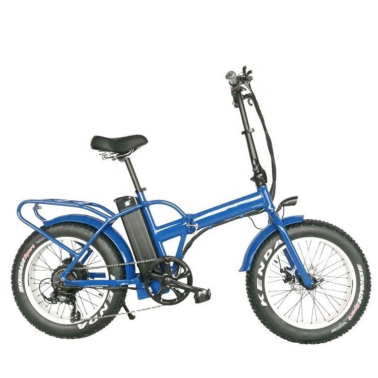 Bicicleta plegable eléctrica de 20 pulgadas con motor de eje trasero de 48V 500W motor 14AH batería de litio y velocidad máxima de 40KM / h