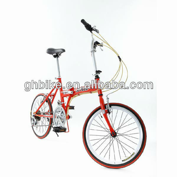 Certificado CPSC 20 pulgadas de color rojo Cuadro plegable Bicicleta plegable con 26 * 2.125 neumáticos