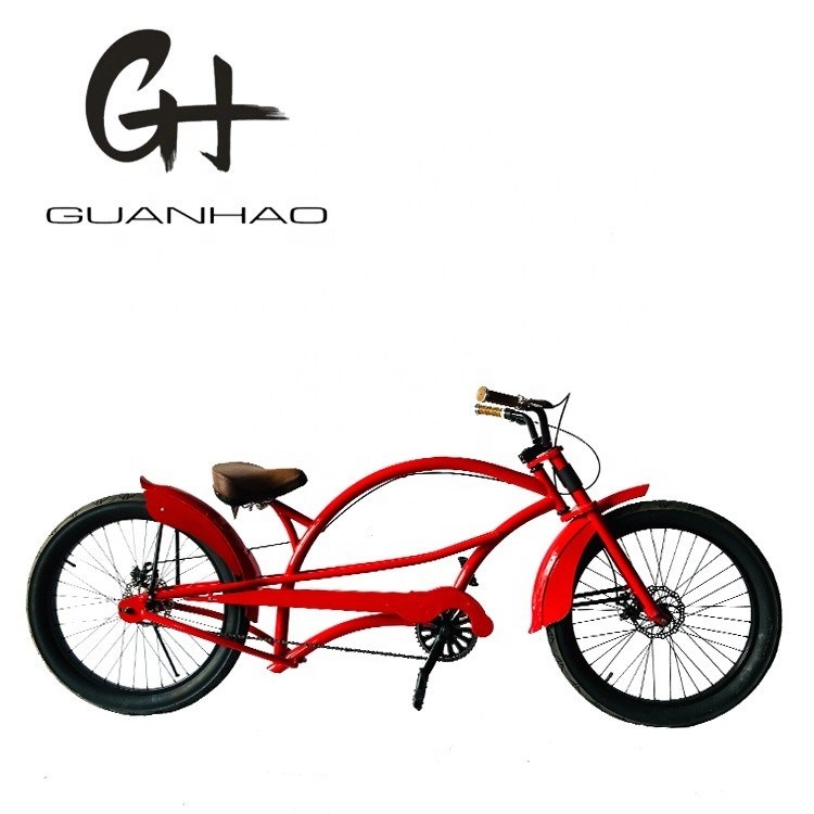 24 pulgadas de color rojo Long Chopper Cruiser Bike con 24 * 3.0 neumático y borde de aleación de aluminio