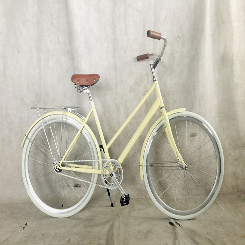 Bicicleta de velocidad única Clásica City Cruiser Bike Mujeres Paso a través de las bicicletas de las mujeres 1,8m de largo