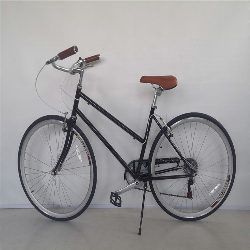 Rueda delantera y trasera V freno 7 velocidad 26 pulgadas bicicleta personalizada para mujeres adultas bici de crucero de la ciudad con marco duro