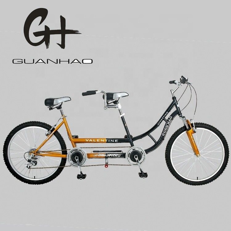24 pulgadas Shimano 7 velocidades OEM CE acero tándem para dos personas bicicleta con suspensión de tenedor
