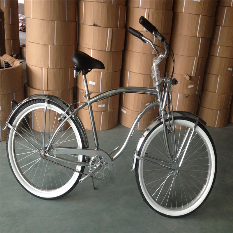 1.8m longitud 160kg capacidad de carga 26 pulgadas de cromo de velocidad única de los hombres de playa crucero bicicleta