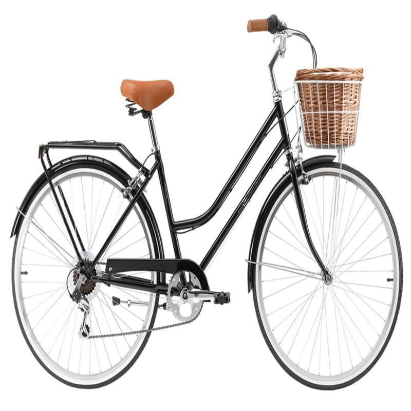 15KG Mujeres paso a través de la bicicleta DAMAS CLÁSICA 7 velocidades de la bicicleta con dos cestas de diseño