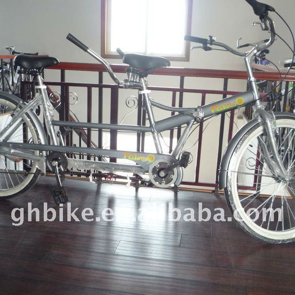 Marco de acero y tenedor 26 pulgadas Tandem Bike con 26 &quot;x2.125 llantas de aleación de aluminio