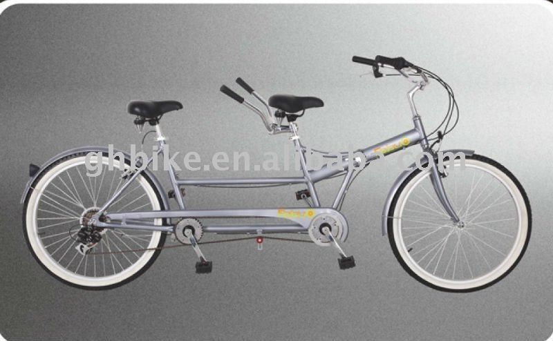 Shimano 7 velocidad bicicleta tándem 26 &quot;bicicleta tándem plegable con marco de acero y dos asientos