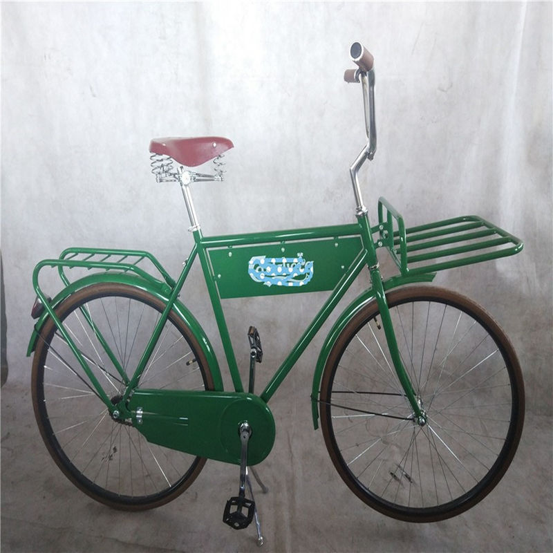 Promoción de la publicidad 28 pulgadas color verde estilo vintage adultos hombres bicicleta retro con bandera grande
