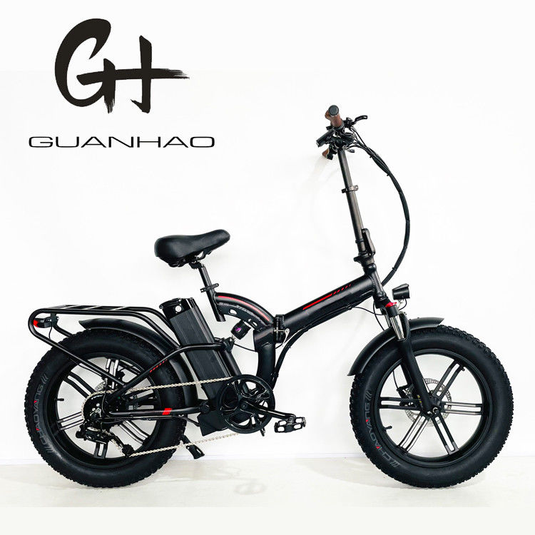 Crank de aleación de 7 velocidades engranajes neumático graso E-bike plegable con batería de litio de 21A y motor de 750W
