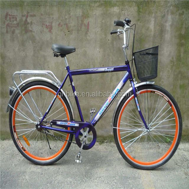 3-piece Combo Offer Vintage Adult Men Single Speed Retro City Cruiser Bike con cesta delantera