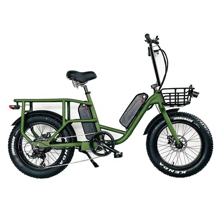 20&quot; 48V 34AH Batería de litio 1000W 50KM/H Marco de aluminio 7 velocidades Cargo eléctrico doble batería híbrida neumático de nieve de grasa 4.0 bicicleta
