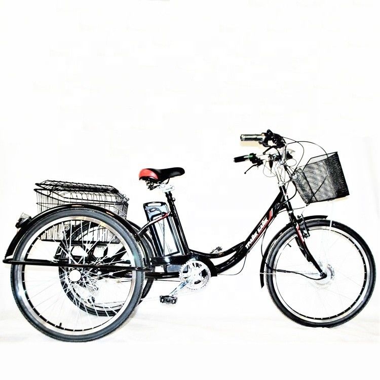 24&quot; Cuadro de acero con motor trasero 7 velocidades 36V350W 35KM/H Triciclos eléctricos unisex para adultos