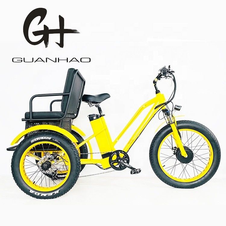 Triciclo eléctrico de pasajeros de US Fat Tire con motor Bafang de 1000W y pedal de aluminio