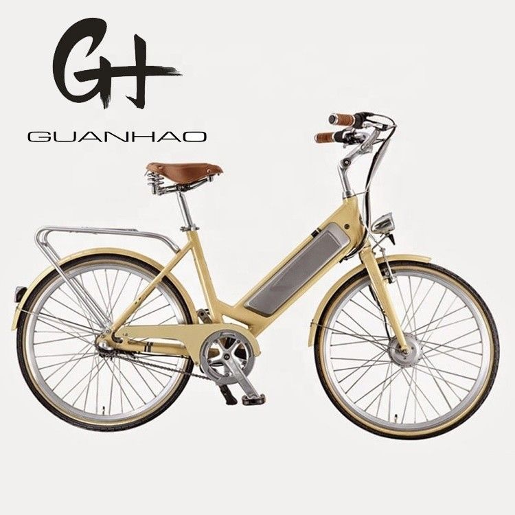 CE EN15194 Certificado de aluminio paso a través de 26 &quot;Smart Sensor Electric City Bike para mujeres