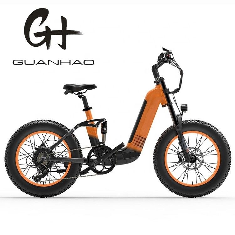 1000W 14AH Cuadro de suspensión completa 20&quot;x4.0 Gran neumático de grasa Gran neumático de nieve plano Ebike de freno de disco