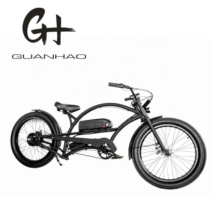 Velocidad única 750W 28MPH 48V 17AH 24 pulgadas 3.0 neumático Chopper bicicleta eléctrica crucero de playa