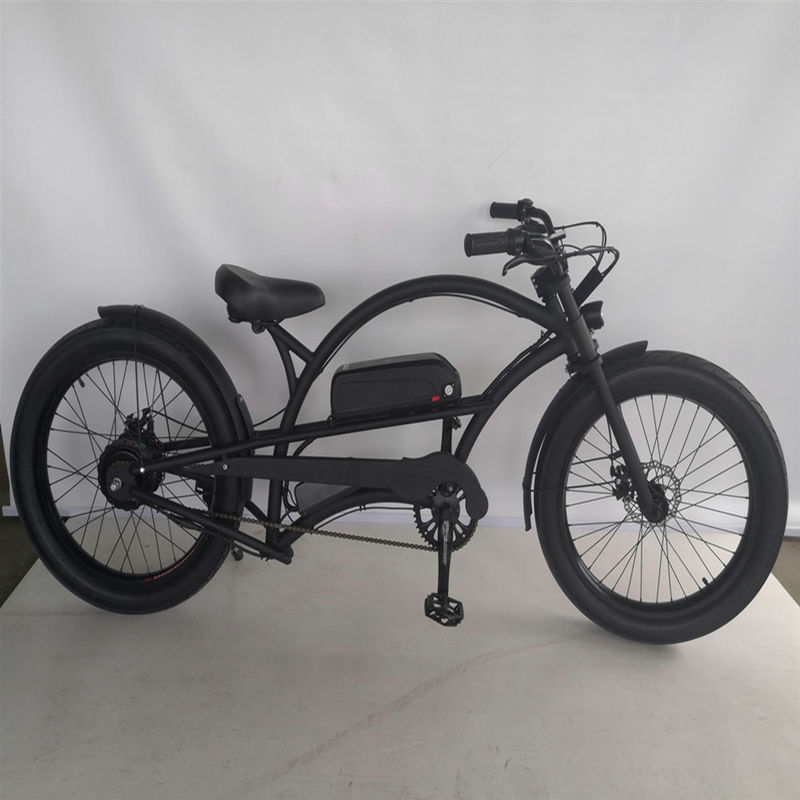 Bicicleta eléctrica de crucero de playa de 24 pulgadas con motor sin escobillas de 48 V y neumáticos de 3.0 grasa