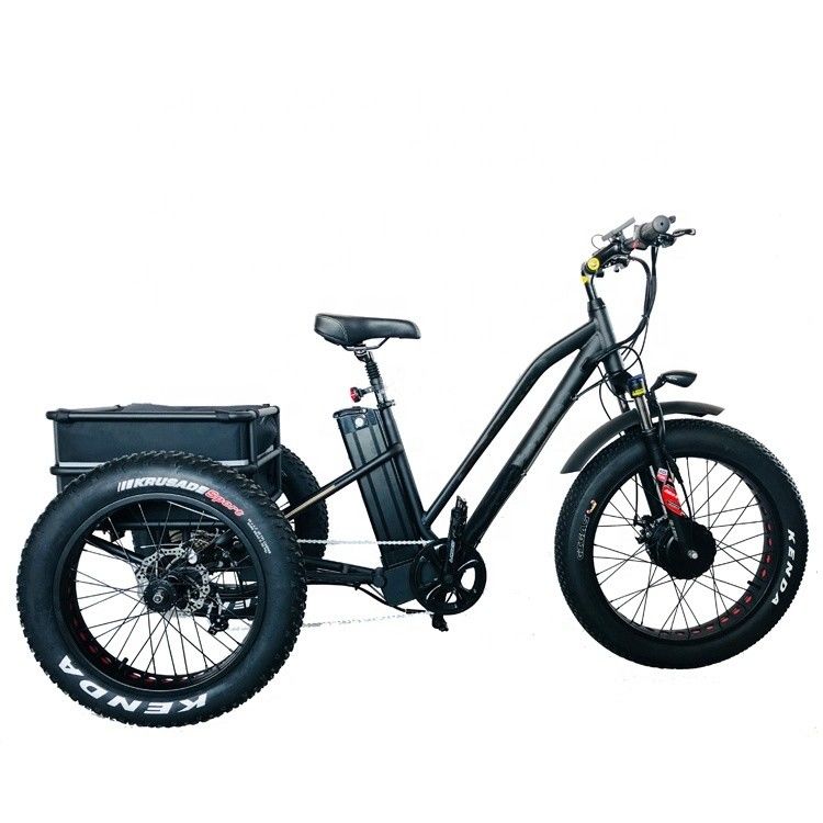 Gran potencia 48V 13AH 750W 45KM/H UL2849 Bafang Motor delantero eléctrico Triciclo de neumáticos de grasa 20
