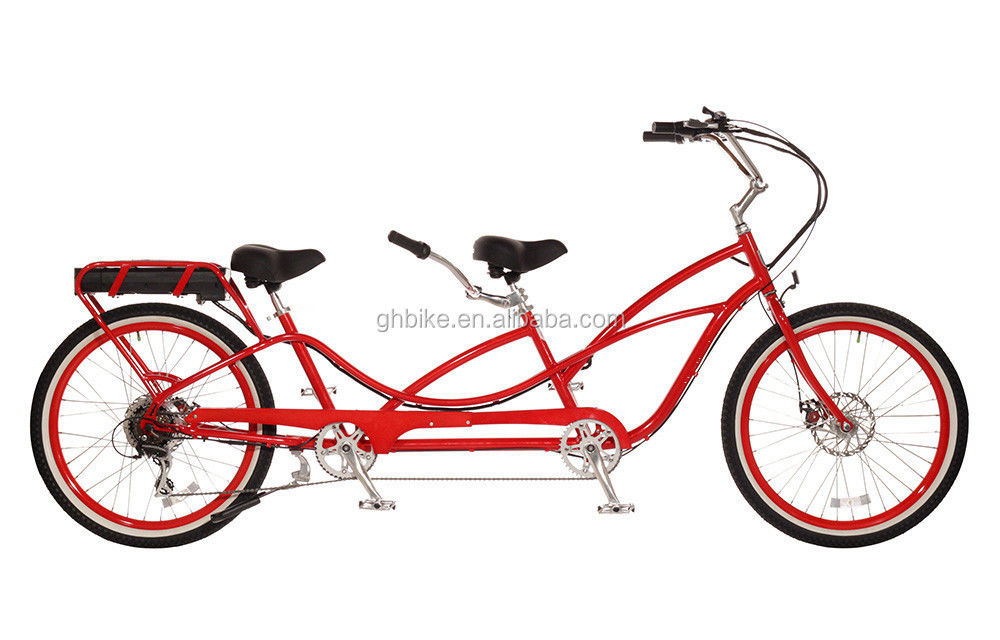 Bicicleta eléctrica para dos conductores 36V 400W Batería de litio 26 pulgadas Gloss de neumáticos Peso 27kg