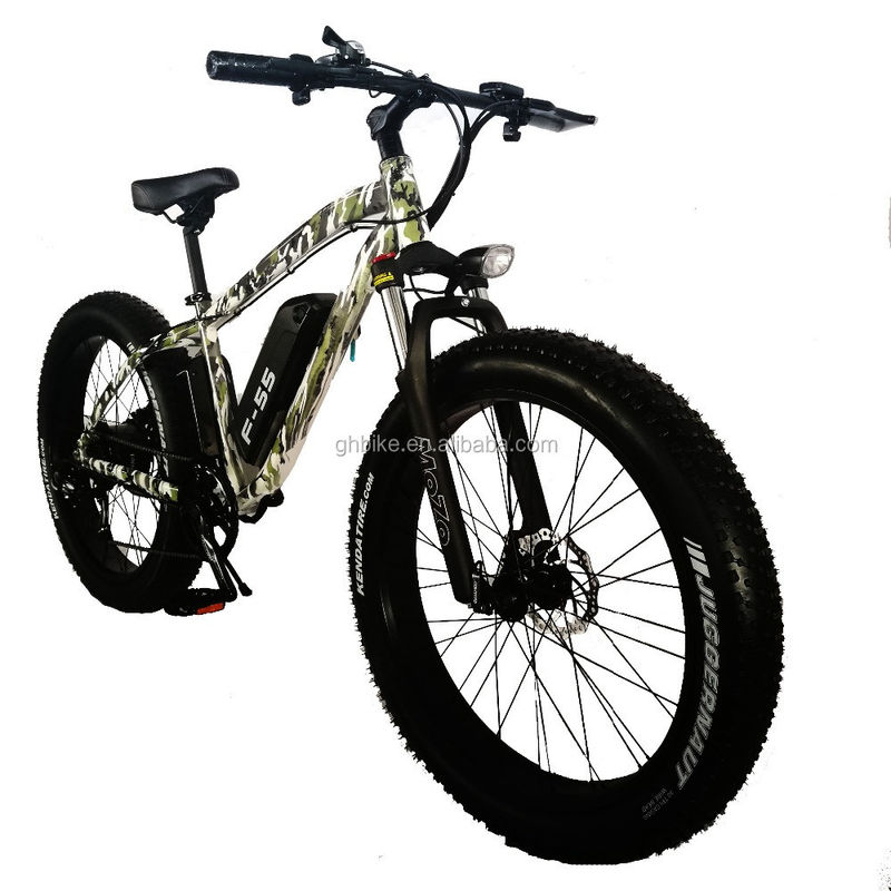26 pulgadas 750W Camuflaje Color del Ejército Nieve Bicicleta eléctrica 48V NO Plegable
